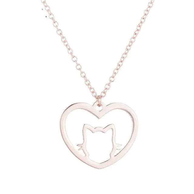 Cat Heart Necklace